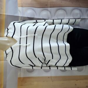 NWT Summer & Rose Daniella stripe waffle knit Hoodie Sweater Top Sz S - M - XL